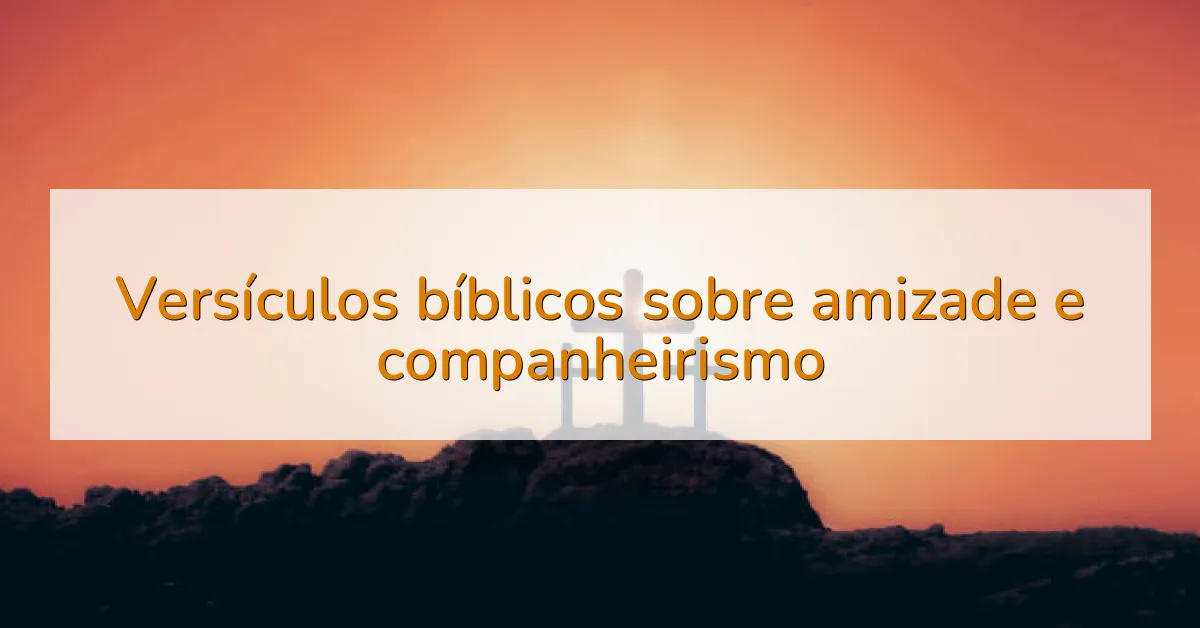 Versículos bíblicos sobre amizade e companheirismo