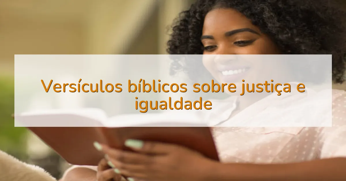 Versículos bíblicos sobre justiça e igualdade
