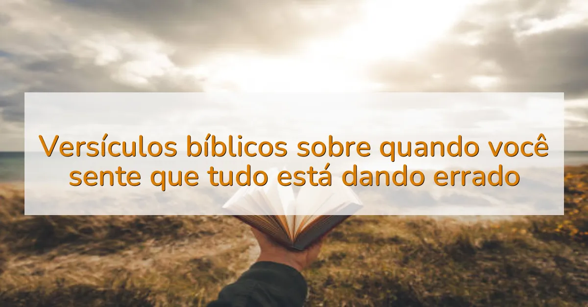 Versículos bíblicos sobre quando você sente que tudo está dando errado