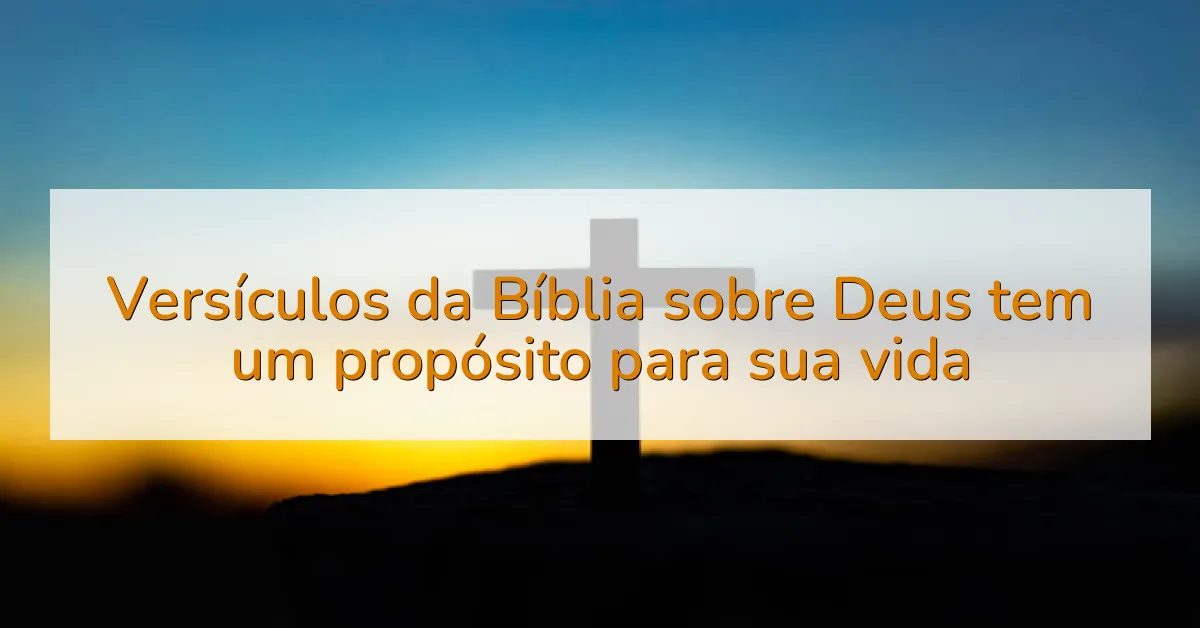 Versículos da Bíblia sobre Deus tem um propósito para sua vida