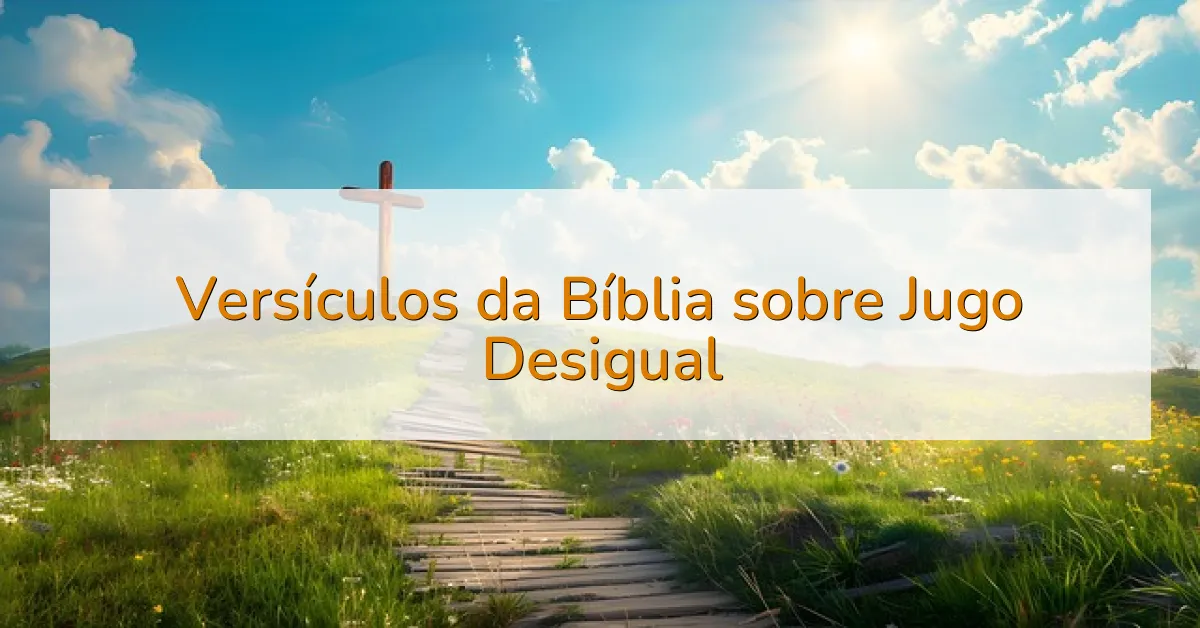 Versículos da Bíblia sobre Jugo Desigual