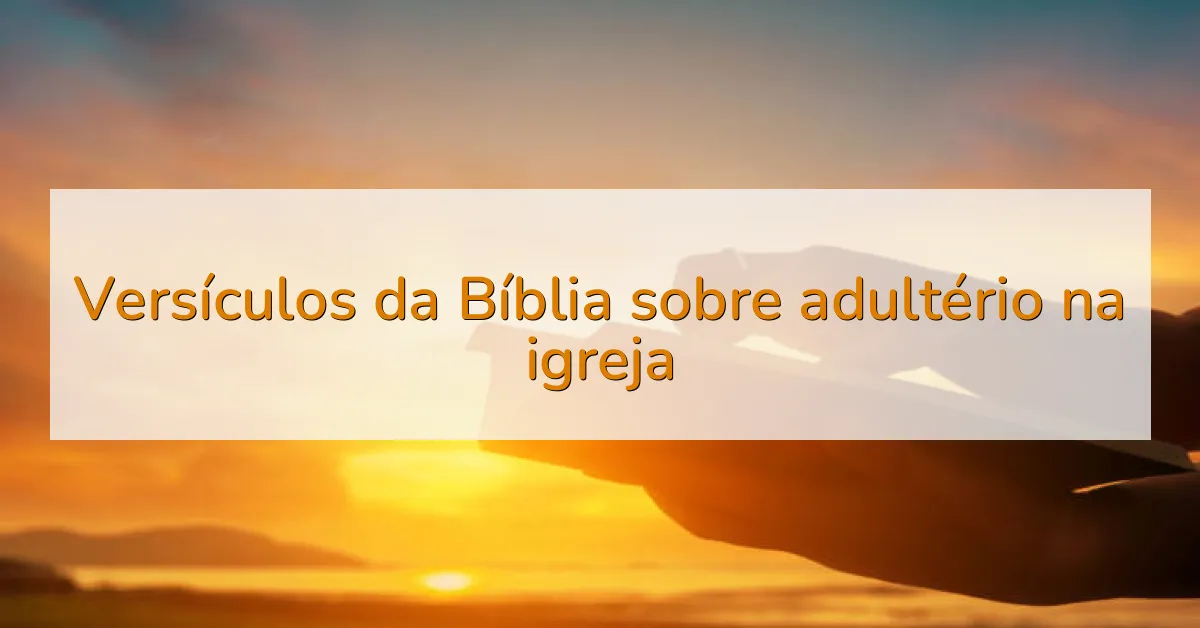 Versículos da Bíblia sobre adultério na igreja