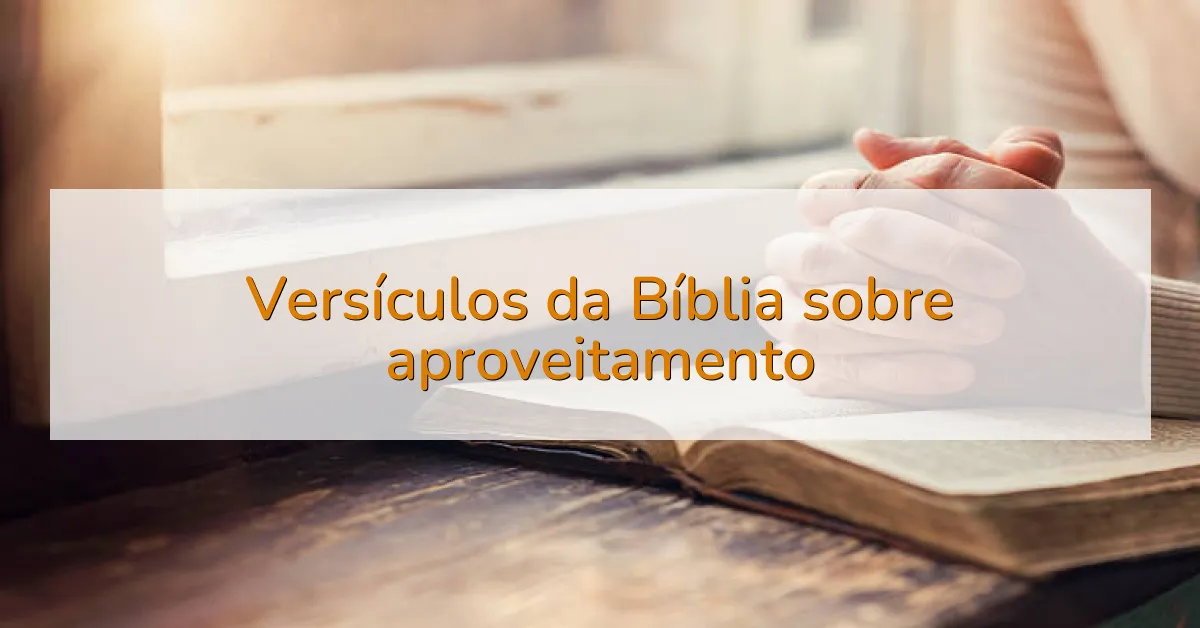 Versículos da Bíblia sobre aproveitamento
