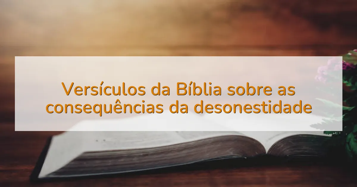 Versículos da Bíblia sobre as consequências da desonestidade