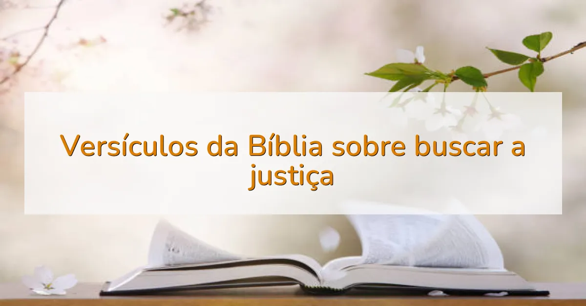 Versículos da Bíblia sobre buscar a justiça