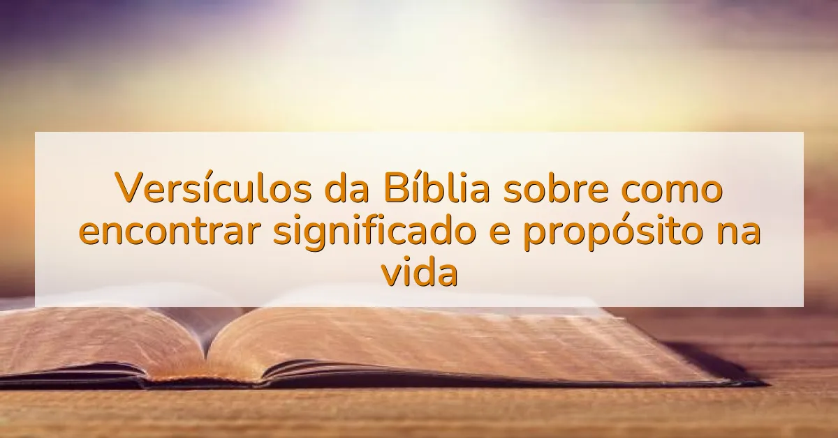 Versículos da Bíblia sobre como encontrar significado e propósito na vida