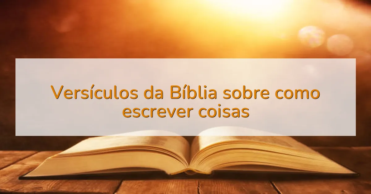 Versículos da Bíblia sobre como escrever coisas