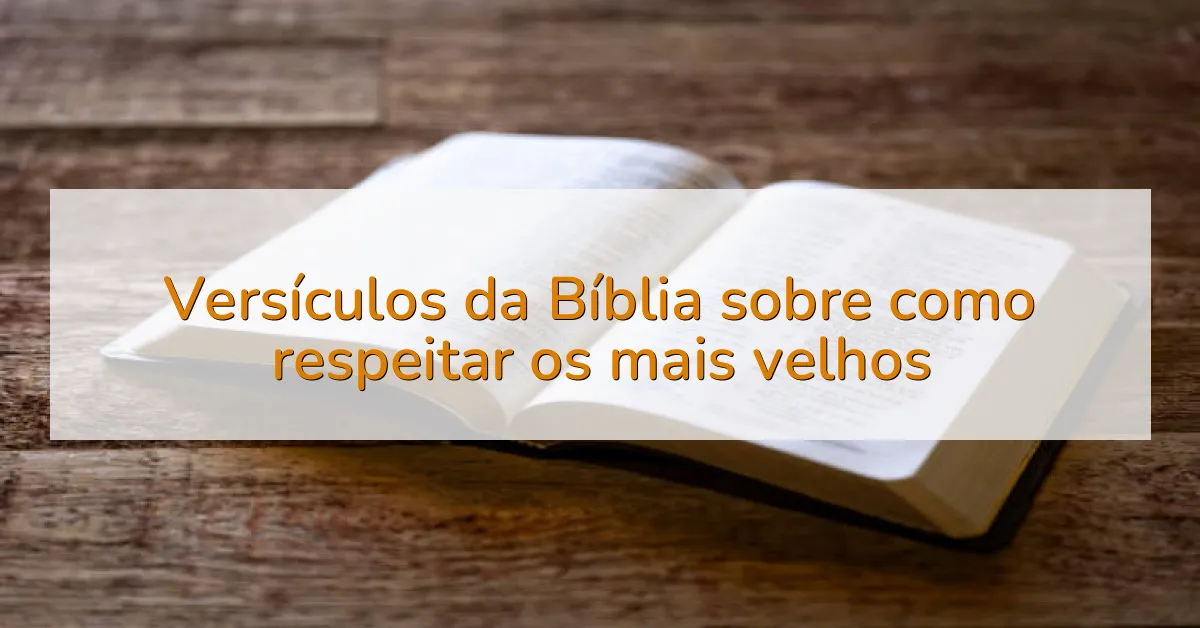 Versículos da Bíblia sobre como respeitar os mais velhos