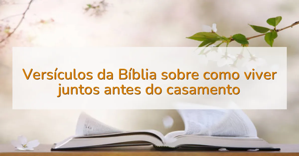 Versículos da Bíblia sobre como viver juntos antes do casamento