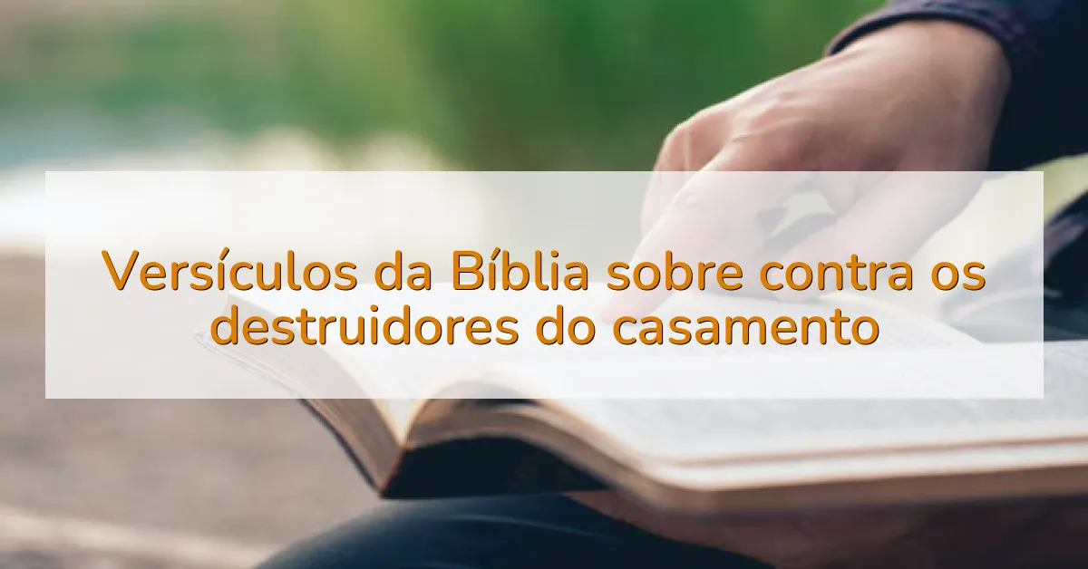 Versículos da Bíblia sobre contra os destruidores do casamento