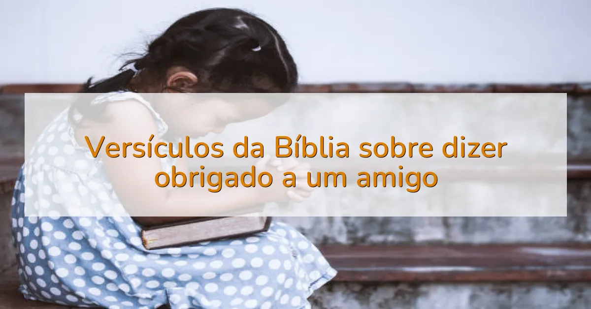 Versículos da Bíblia sobre dizer obrigado a um amigo