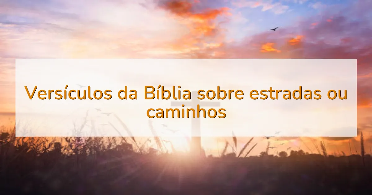 Versículos da Bíblia sobre estradas ou caminhos