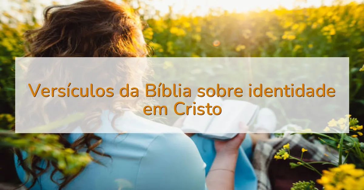 Versículos da Bíblia sobre identidade em Cristo