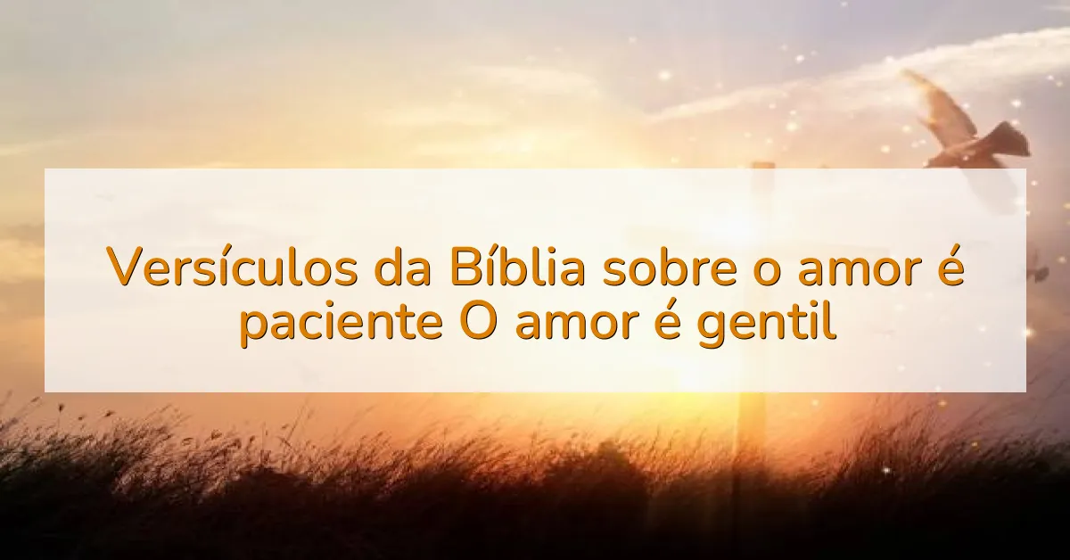 Versículos da Bíblia sobre o amor é paciente O amor é gentil