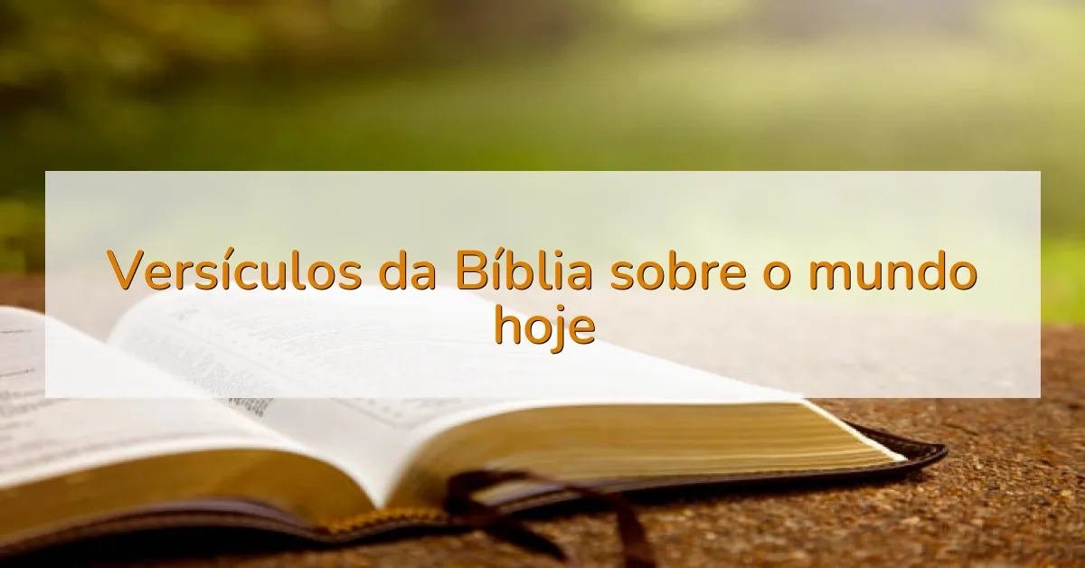Versículos da Bíblia sobre o mundo hoje