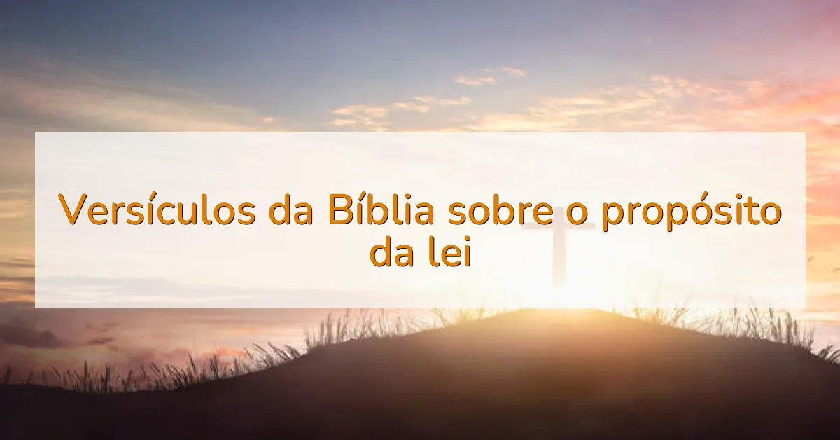 Versículos da Bíblia sobre o propósito da lei
