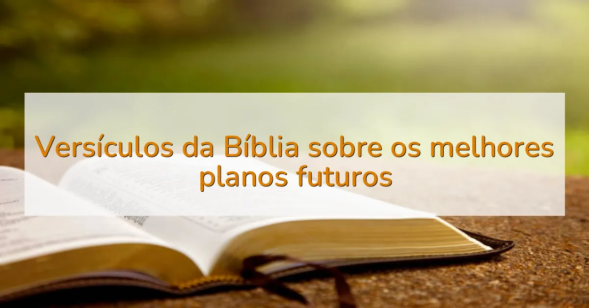 Versículos da Bíblia sobre os melhores planos futuros