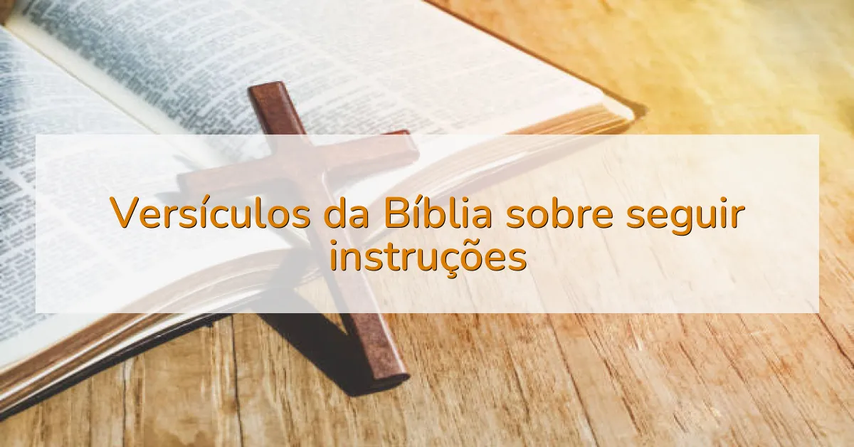 Versículos da Bíblia sobre seguir instruções