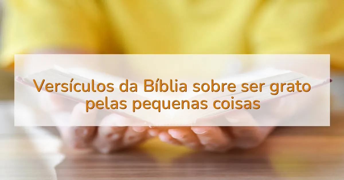 Versículos da Bíblia sobre ser grato pelas pequenas coisas