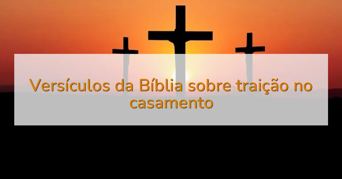 Versículos da Bíblia sobre traição no casamento