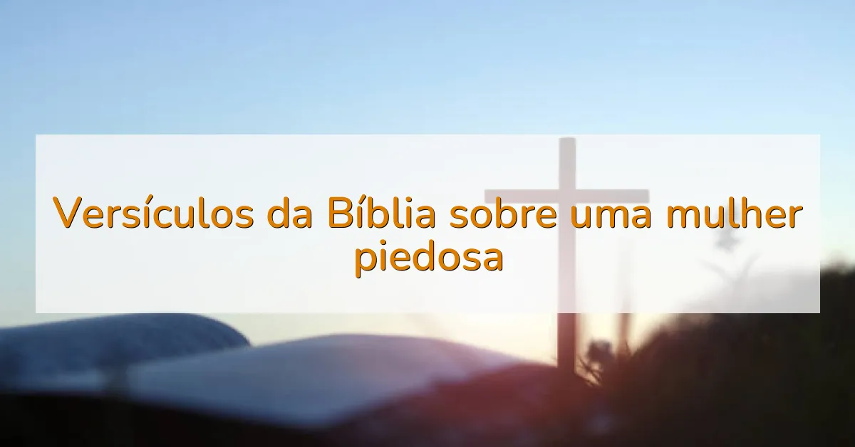 Versículos da Bíblia sobre uma mulher piedosa